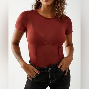 NWOT- Free People - Have to have it seemed sheer bodysuit - Size XSmall